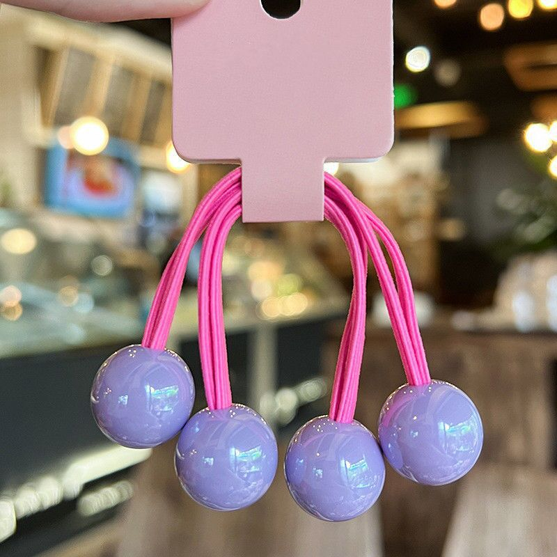 Dây Cột Tóc Cao Su Co Giãn Đính Bóng Lông Màu Sắc Ngọt Ngào Xinh Xắn Cho Bé Gái