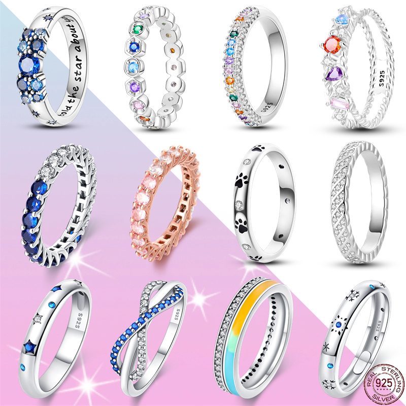 Mới Nhẫn Bạc 925 Đính Đá zircon Thời Trang Cho Nữ