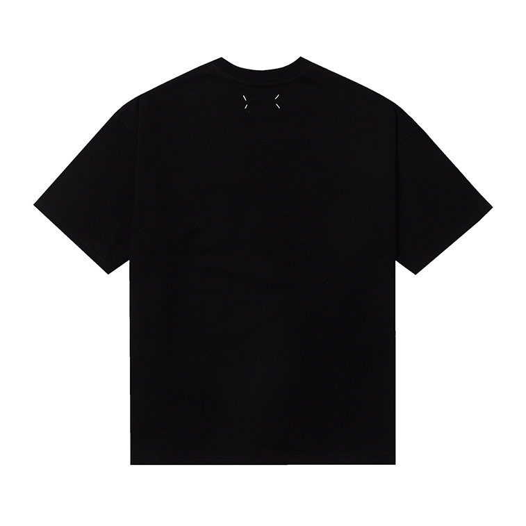 Áo Thun cotton 380g Hai Lớp Tay Ngắn Có Túi Thêu Họa Tiết Thủ Công Phong Cách Đường Phố Mới
