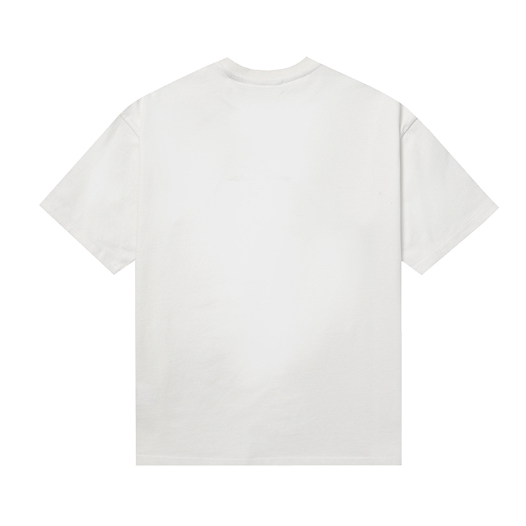 Áo Thun cotton Nguyên Chất Hai Lớp Thêu Chữ mm6 380g Phong Cách Đường Phố Mới