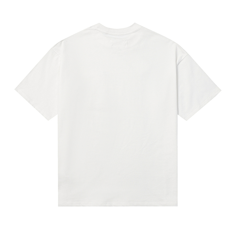 Áo Thun cotton 380g Hai Lớp Tay Ngắn Có Túi Thêu Họa Tiết Thủ Công Phong Cách Đường Phố Mới