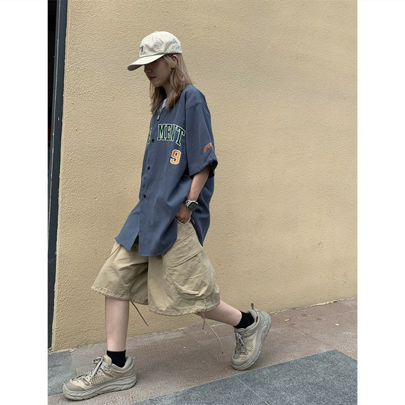 Áo Khoác Bóng Chày Dáng Rộng Phong Cách hip hop Nhật Bản Thời Trang Cho Nam Và Nữ