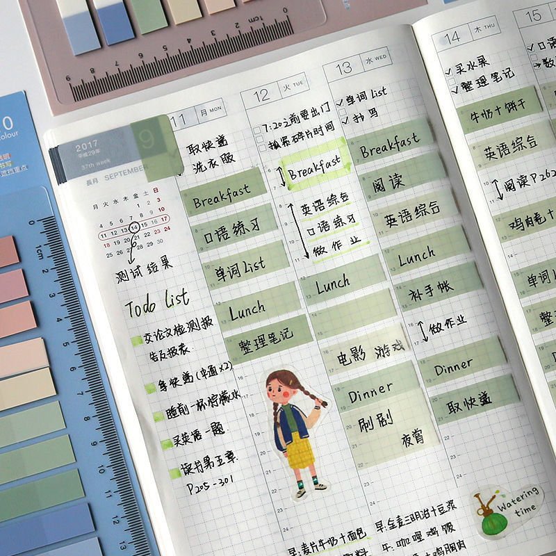 60 / 120 / 200 giấy ghi chú đánh dấu trang nhiều màu sắc