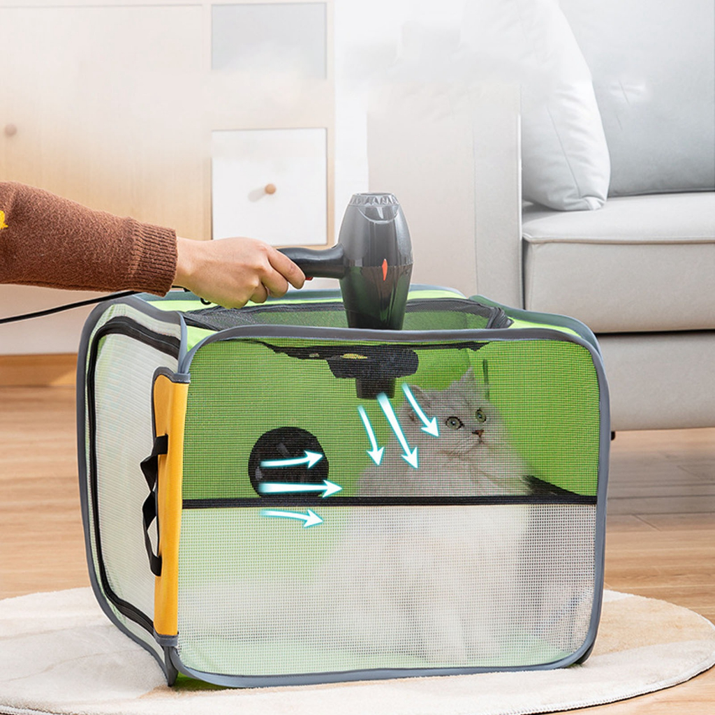 Hộp Máy Sấy Lông Cho Thú Cưng Nhanh Công Suất Lớn Vải Oxford Thoáng Khí Hộp sấy khô cho thú cưng  có thể gập lại   KKPETS