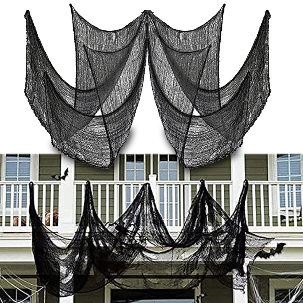 Màu đen halloween creepy vải ma quái halloween đạo cụ trang trí xác chết halloween halloween gạc tự làm thủ công ma quái vải cho trang phục mũ