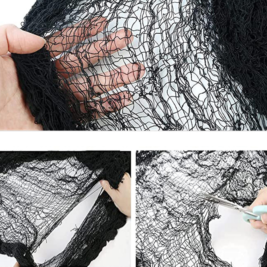 Màu đen halloween creepy vải ma quái halloween đạo cụ trang trí xác chết halloween halloween gạc tự làm thủ công ma quái vải cho trang phục mũ