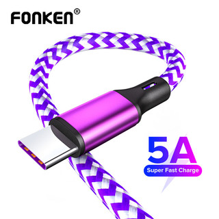 Cáp sạc nhanh FONKEN USB type C 5A cho điện thoại Xiaomi Redmi Note 8 9 10 Pro Android