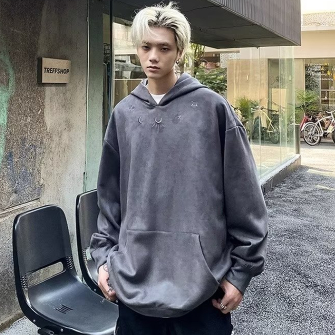 Áo Boy Phố Mới Áo Hoodie Màu Trơn Phong Cách Đường Phố Mỹ Cá Tính Áo Đôi Nam Nữ Hoodie Trơn