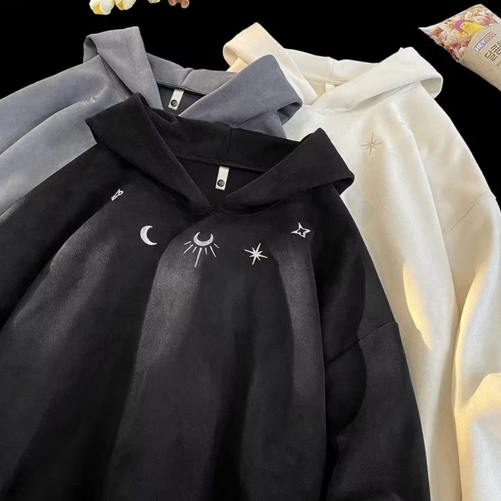 Áo Boy Phố Mới Áo Hoodie Màu Trơn Phong Cách Đường Phố Mỹ Cá Tính Áo Đôi Nam Nữ Hoodie Trơn