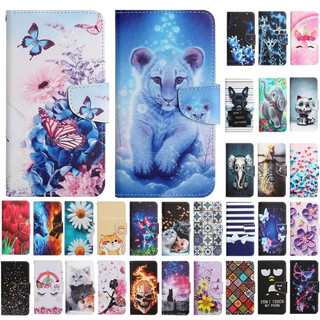 Ốp Lật Cho Huawei P30 P40 Pro Lite E Y7p Y5p Y6p Nova6se Họa Tiết Hoạt Hình Tranh Da Ví Khe Cắm Thẻ Đứng
