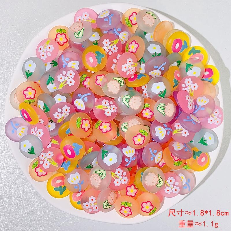 Set 10 / 10 Keo Dán Trang Sức / Kẹp Tóc diy Hình Bông Hoa Bằng Nhựa resin