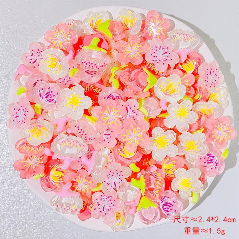 Set 10 / 10 Keo Dán Trang Sức / Kẹp Tóc diy Hình Bông Hoa Bằng Nhựa resin
