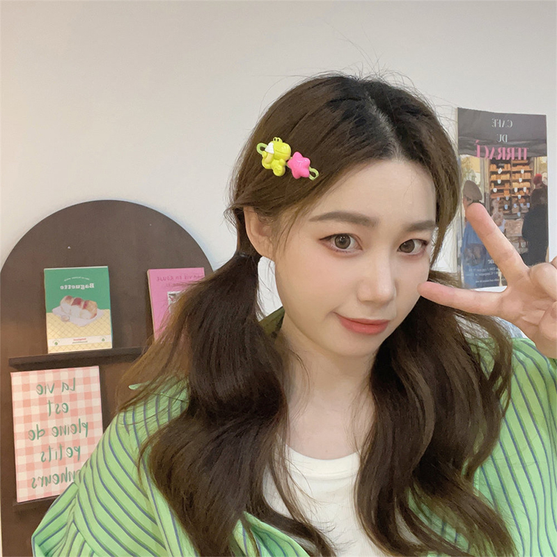 🌺🌺Dễ Thương Kẹp Tóc Màu Kem Họa Tiết Động Vật Hoạt Hình Đáng Yêu Dành Cho Bé Gái