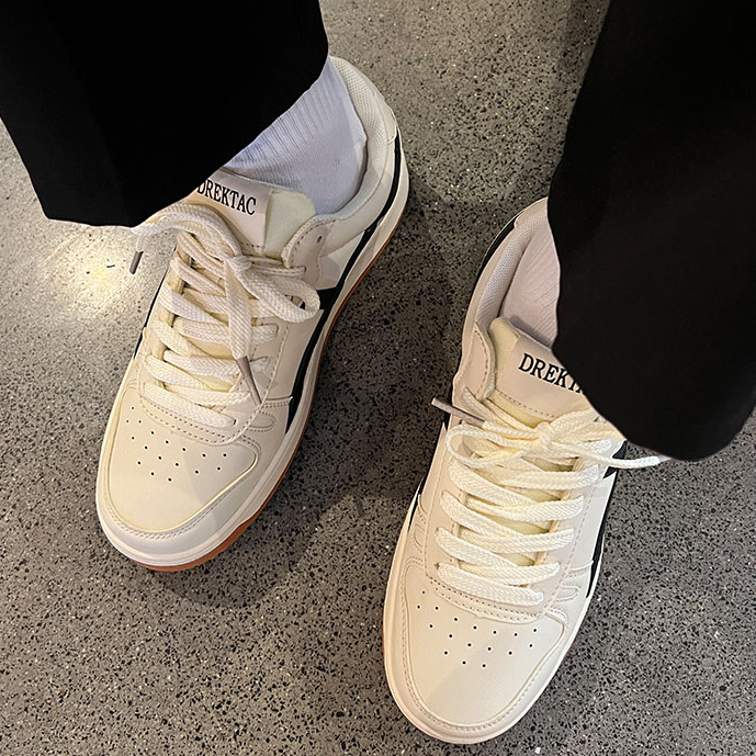 👟Kem retro giày trắng ins preppy phong cách hồng kông giày đơn hợp thời trang thoáng khí giày tập luyện đức giày thể thao nam nữ