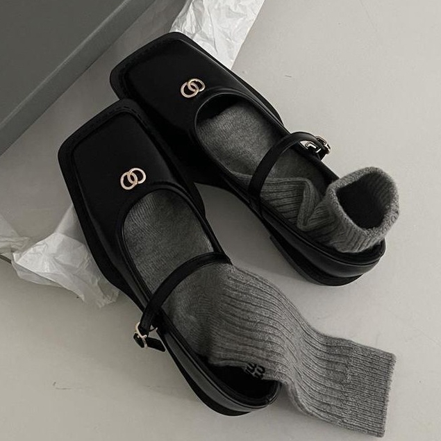 HHH Giày Búp Bê Da Mềm Xuân thu Phong Cách Mới 2023 Vintage Cho Nữ B28G1AV 34Z230823