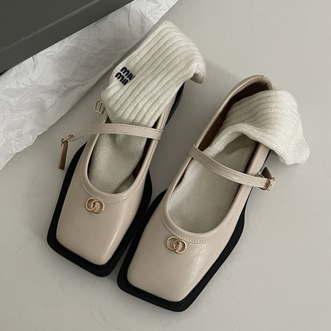 HHH Giày Búp Bê Da Mềm Xuân thu Phong Cách Mới 2023 Vintage Cho Nữ B28G1AV 34Z230823