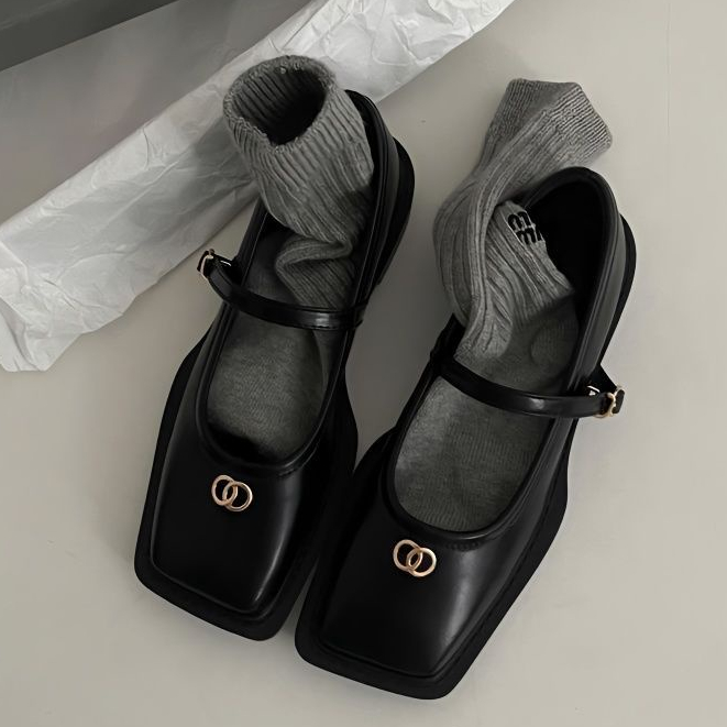 HHH Giày Búp Bê Da Mềm Xuân thu Phong Cách Mới 2023 Vintage Cho Nữ B28G1AV 34Z230823