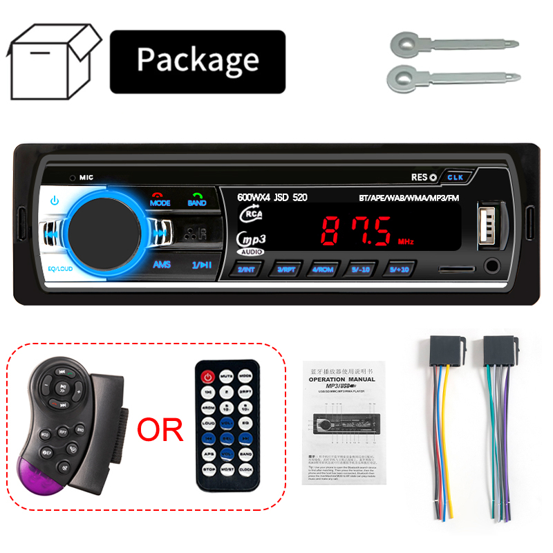 Máy Nghe Nhạc mp3 bluetooth 60wx4 fm Âm Thanh stereo usb / sd Có Khe Cắm aux input Cho Xe Hơi