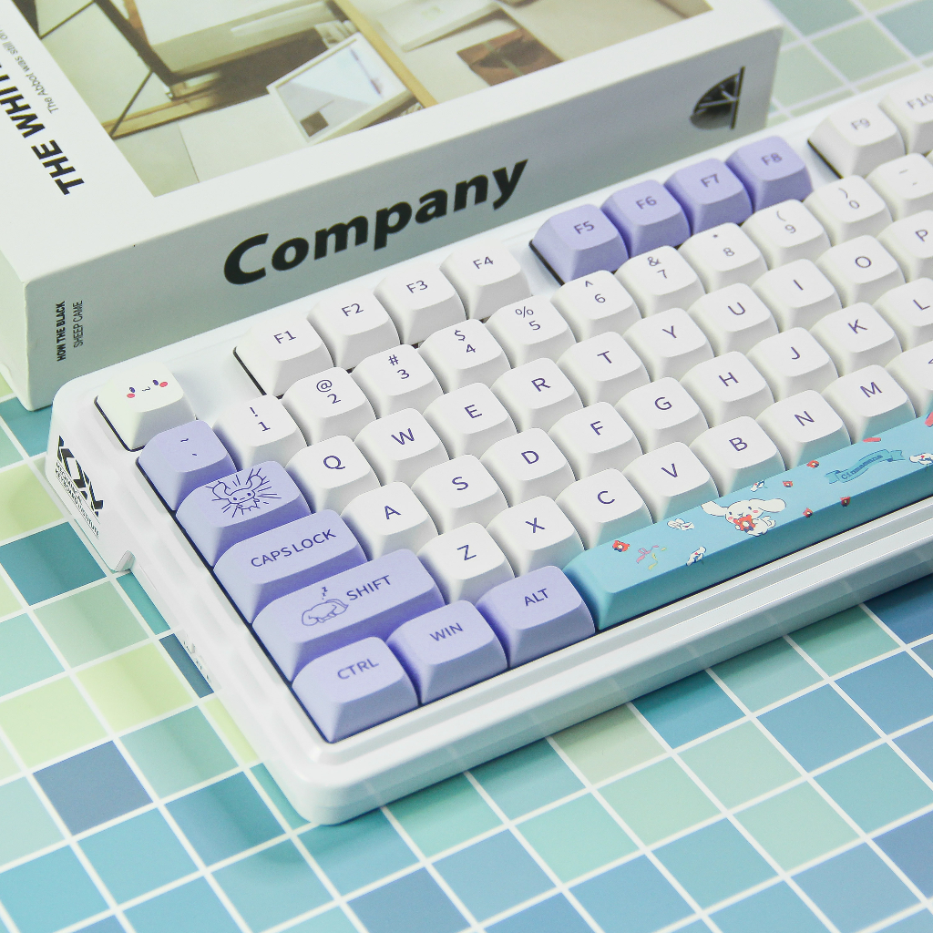 Quế Chó Cinnamoroll Keycap 144 Phím XDA Profile PBT Nắp Phím Cho Bàn Phím Cơ DIY