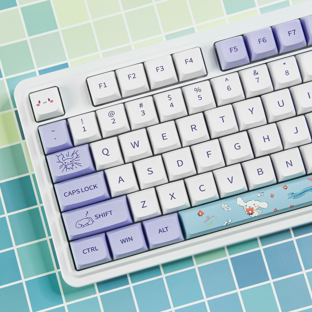 Quế Chó Cinnamoroll Keycap 144 Phím XDA Profile PBT Nắp Phím Cho Bàn Phím Cơ DIY