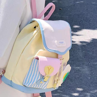 Jivil Ba lô nữ phiên bản Hàn Quốc đa năng ins mini màu tương phản thời trang sinh viên giản dị dễ thương Nhật Bản ngọt ngào