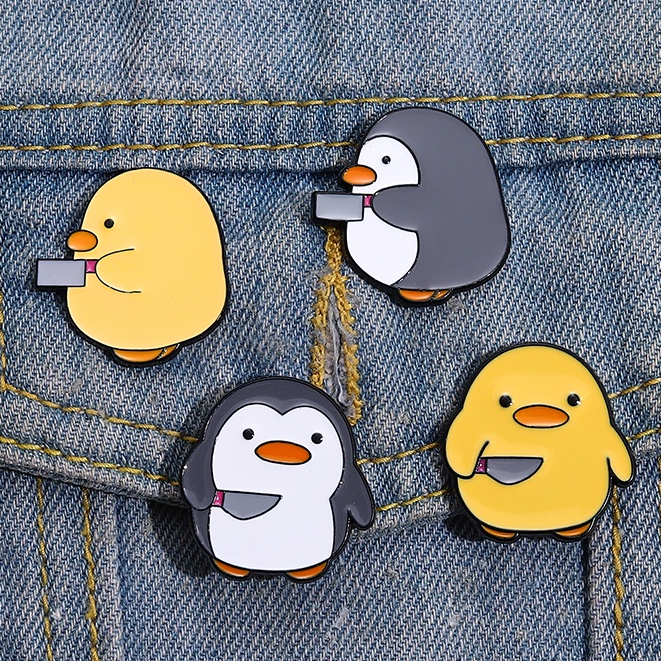 Ghim Cài Áo Hình Vịt Vàng Hoạt Hình Vui Nhộn