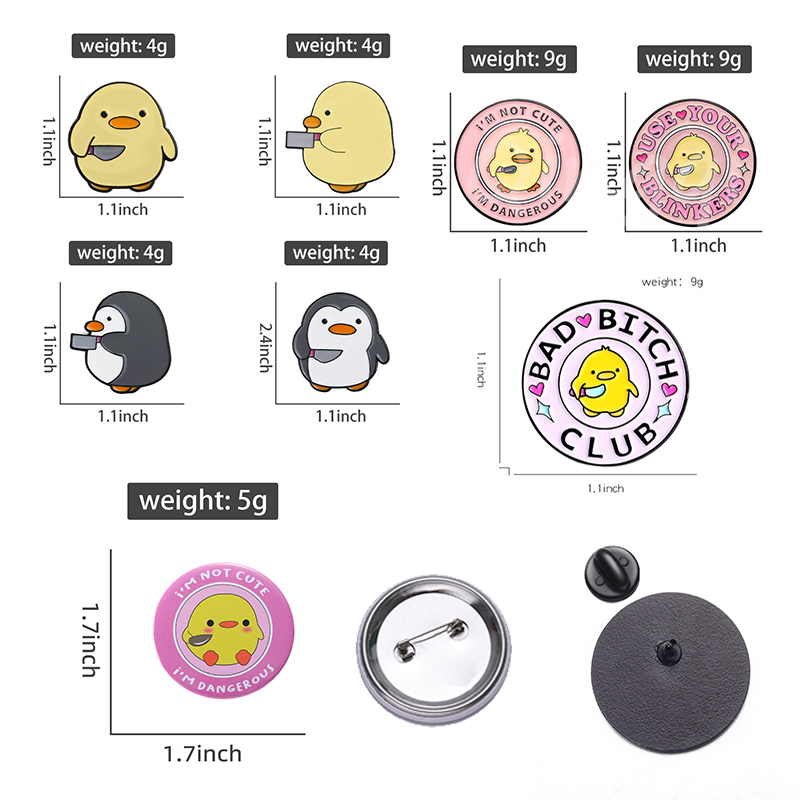 Ghim Cài Áo Hình Vịt Vàng Hoạt Hình Vui Nhộn