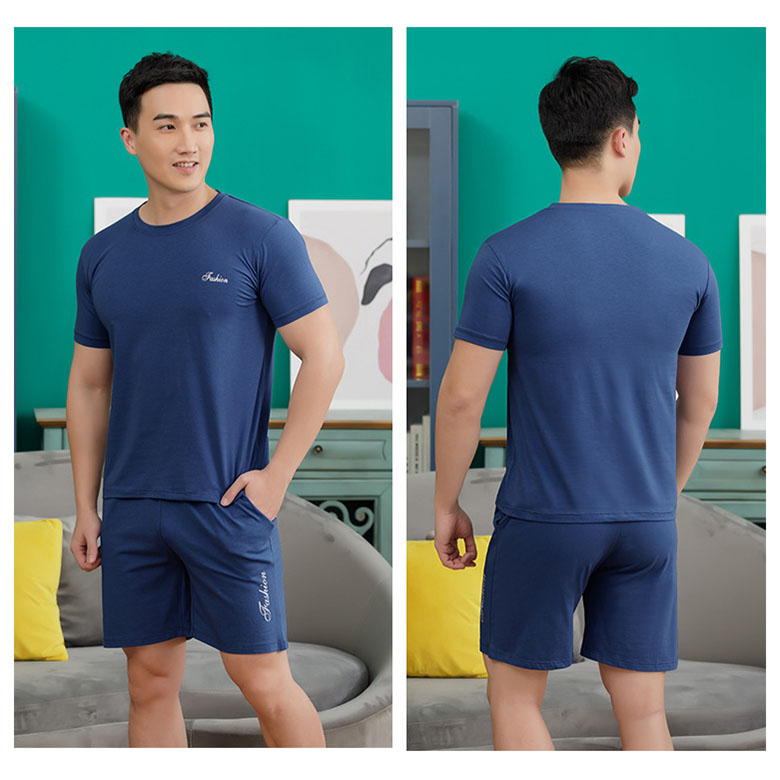 Bộ Đồ Ngủ Ngắn Tay size Lớn Thoáng Khí Thoải Mái Dành Cho Nam