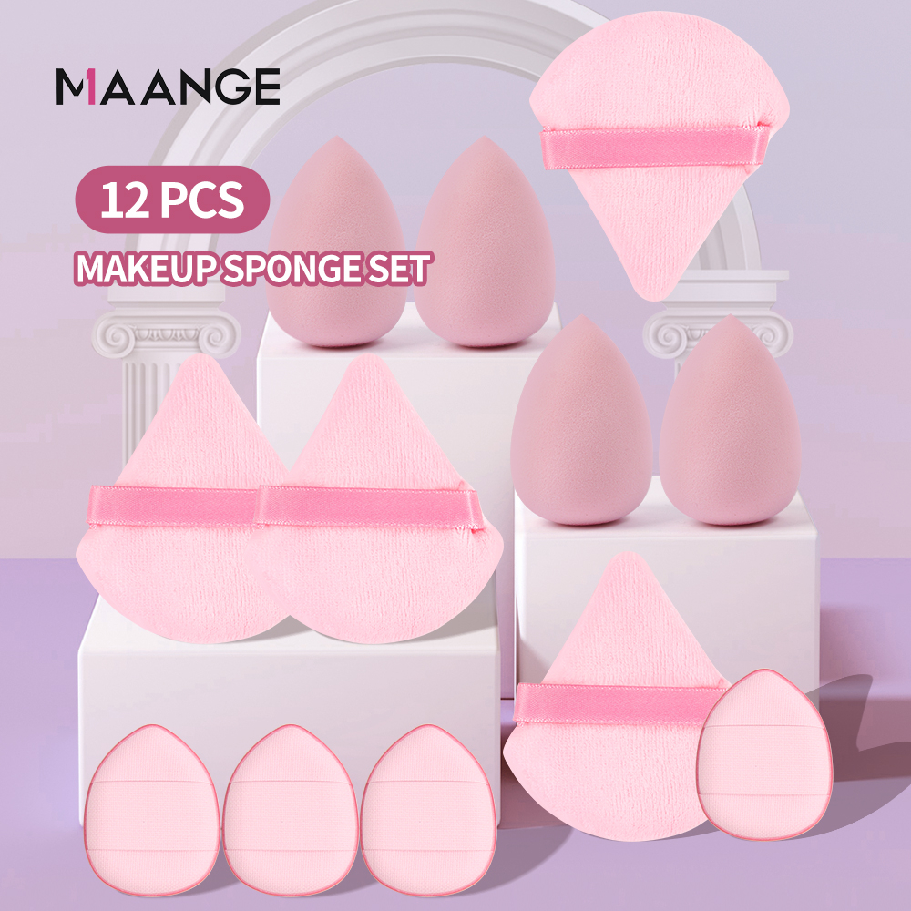 Set 12 Mút Trang Điểm MAANGE Nhiều Hình Dạng Đa Năng