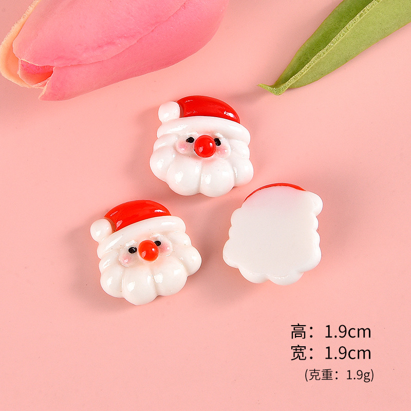 Bộ 10 Viên Đá resin Nhân Vật Hoạt Hình Giáng Sinh 3d / Phẳng Trang Trí Thủ Công