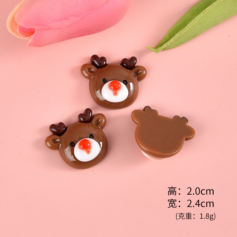 Bộ 10 Viên Đá resin Nhân Vật Hoạt Hình Giáng Sinh 3d / Phẳng Trang Trí Thủ Công