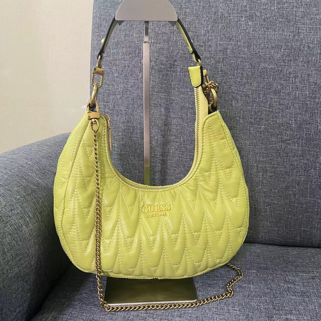 Gues' S Túi Xách Đeo Vai Một Dây Chuỗi Hạt Mặt Trăng Nhăn Thời Trang Mới