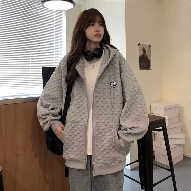 Yeya Áo Khoác sweater Mỏng Có Khóa Kéo Phong Cách Hàn Quốc Mới Cho Nữ