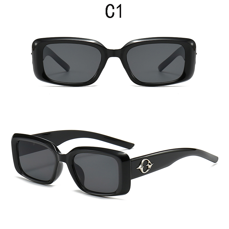 Kính Mát Gọng Vuông Nhỏ y2k Chống Tia uv Phong Cách hip hop Hàn Quốc Thời Trang Cho Nam Và Nữ