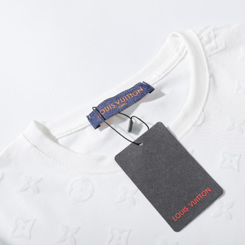 Louis v Áo Thun cotton Tay Ngắn Cổ Thuyền unisex Thời Trang