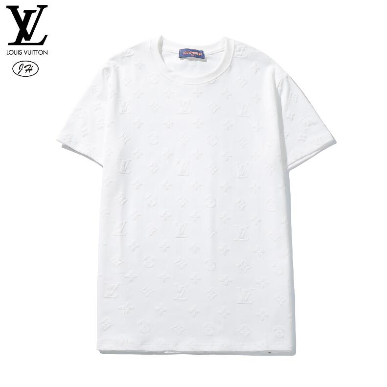 Louis v Áo Thun cotton Tay Ngắn Cổ Thuyền unisex Thời Trang