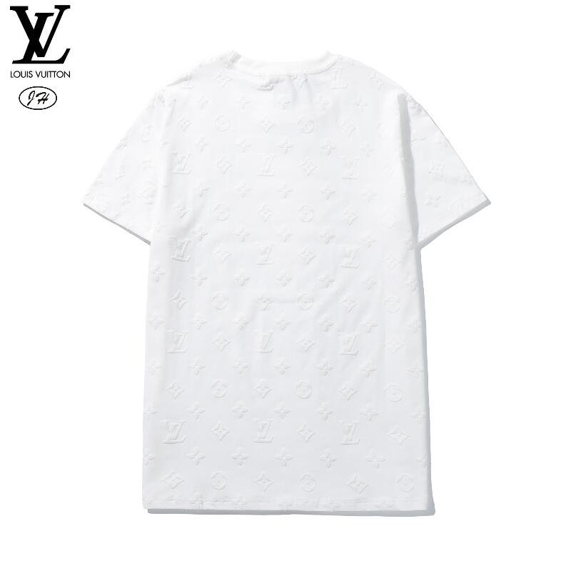 Louis v Áo Thun cotton Tay Ngắn Cổ Thuyền unisex Thời Trang