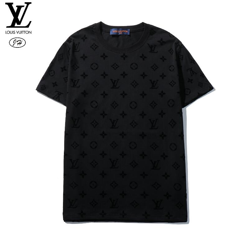 Louis v Áo Thun cotton Tay Ngắn Cổ Thuyền unisex Thời Trang