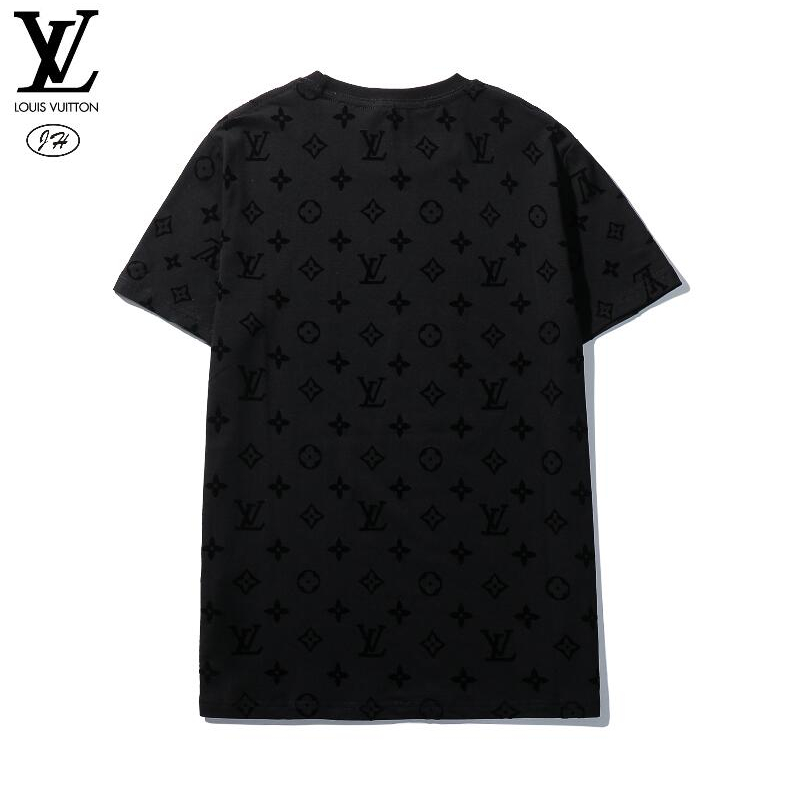 Louis v Áo Thun cotton Tay Ngắn Cổ Thuyền unisex Thời Trang