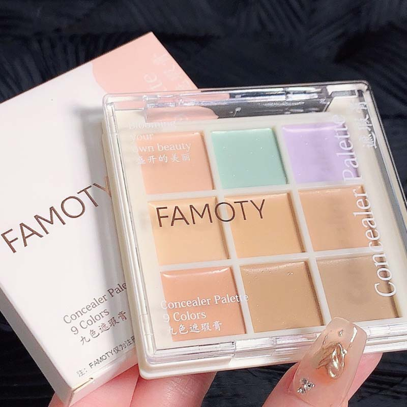 Bảng kem che khuyết điểm FEPO 9 màu che phủ sẹo mụn quầng thâm làm sáng tông da