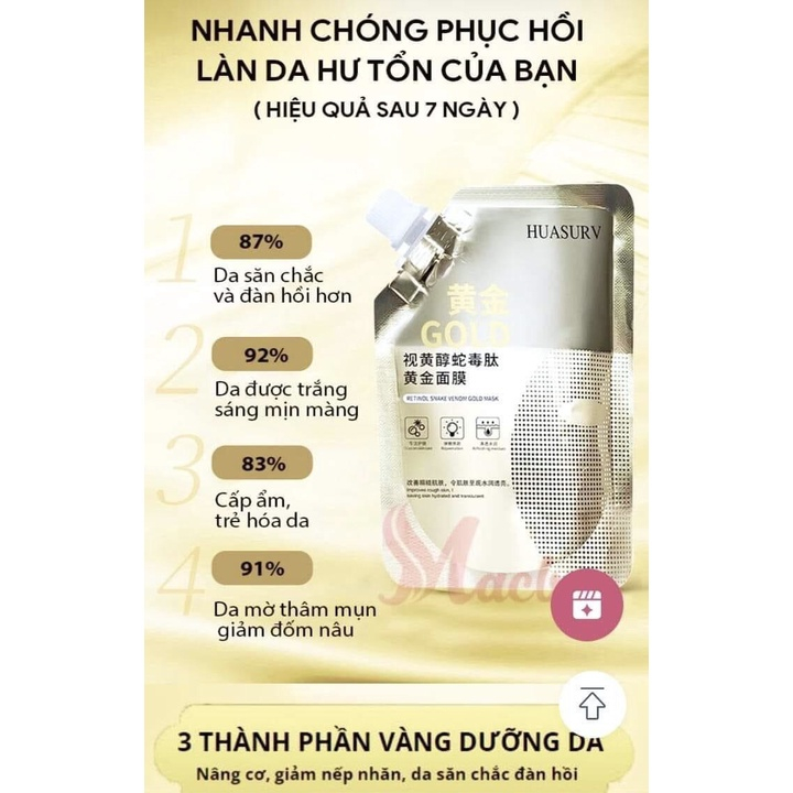 Huasurv Mặt Nạ Vàng 24k huasurv Làm Trắng Da Mờ Chống Lão Hóa 100ml