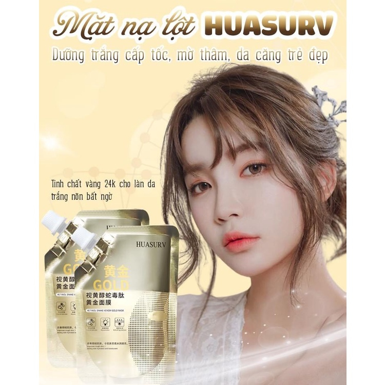 Huasurv Mặt Nạ Vàng 24k huasurv Làm Trắng Da Mờ Chống Lão Hóa 100ml