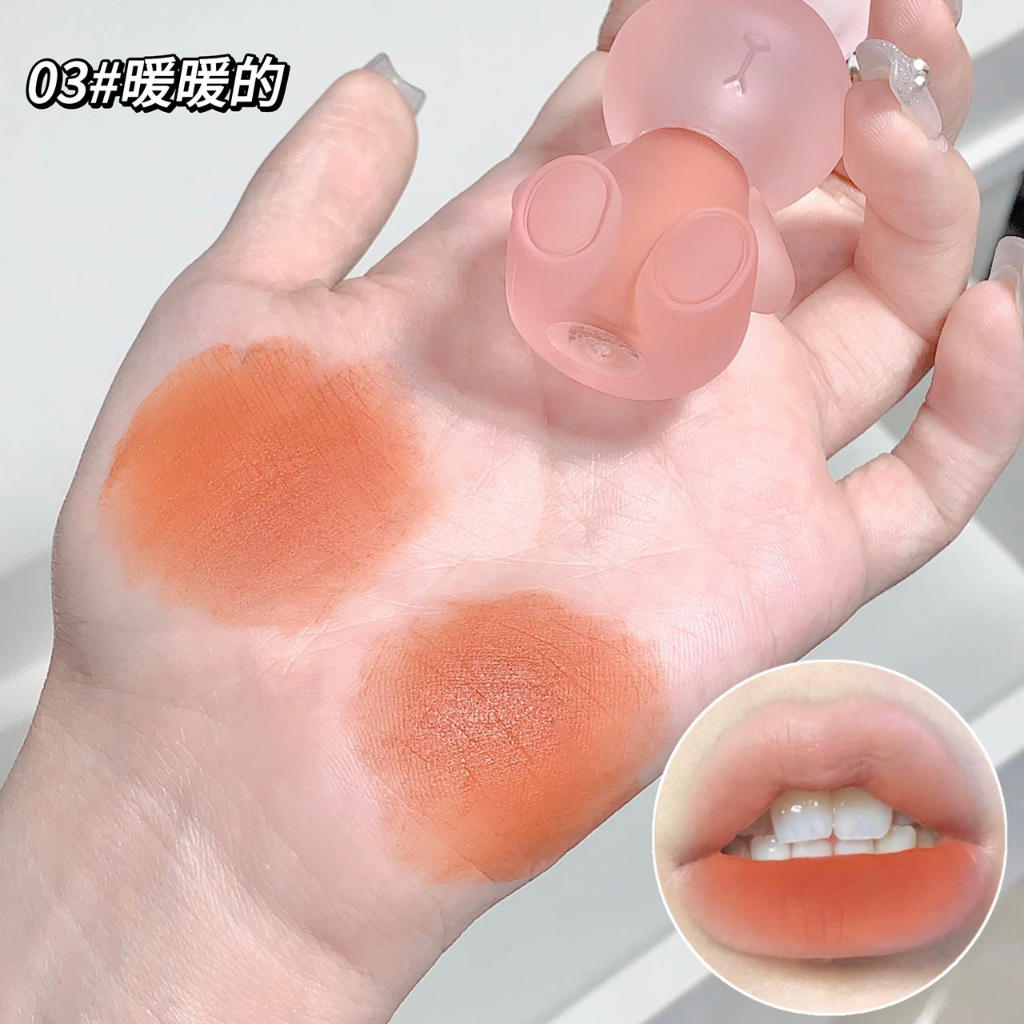Son Môi GEGE BEAR cute rabbit velvet lip mud Dạng Lỏng Lâu Trôi Chống Thấm Nước Màu Nhung Mờ Thời Trang Cho Nữ