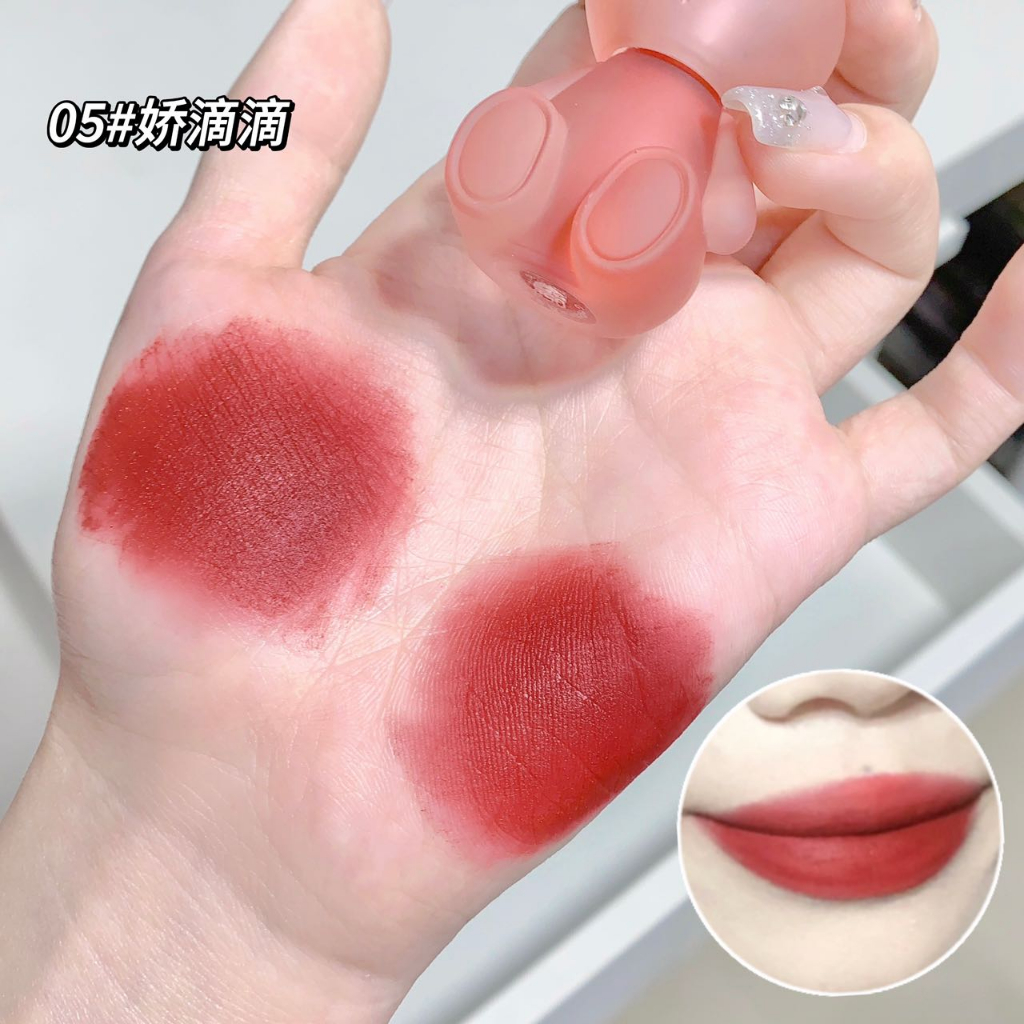 Son Môi GEGE BEAR cute rabbit velvet lip mud Dạng Lỏng Lâu Trôi Chống Thấm Nước Màu Nhung Mờ Thời Trang Cho Nữ