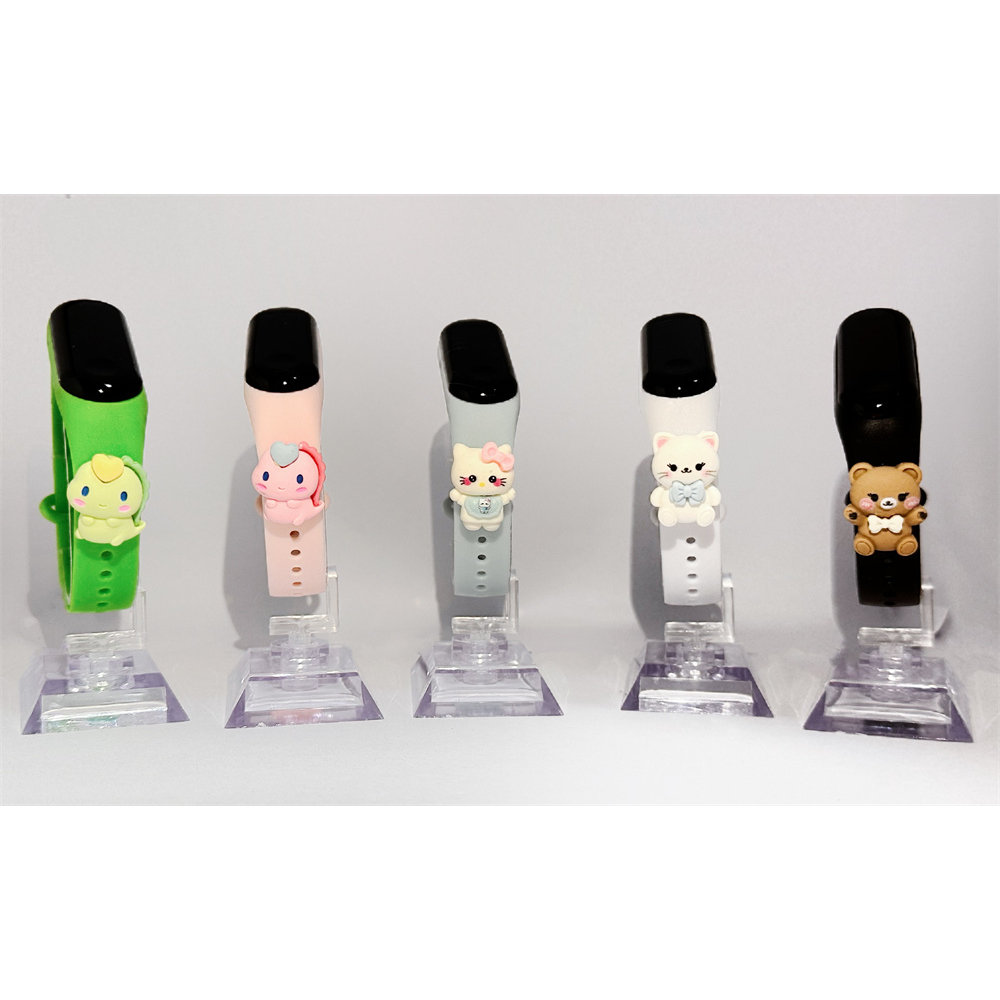 Đồng Hồ Điện Tử Đeo Tay hi-kid Đèn led Nhân Vật Hoạt Hình Mèo Nhỏ Chống Nước Cho Bé Trai Bé Gái