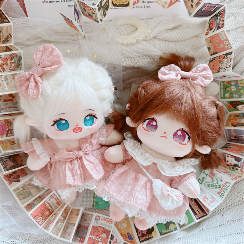 Bộ Kẹp Tóc 20cm Màu Hồng Nhạt Dễ Thương Cho Búp Bê minji hanni hyein