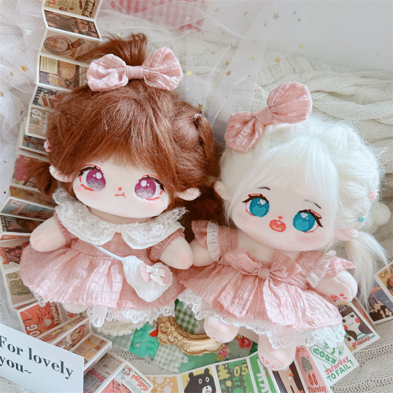 Bộ Kẹp Tóc 20cm Màu Hồng Nhạt Dễ Thương Cho Búp Bê minji hanni hyein