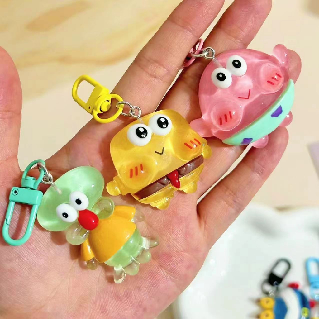 Móc Khóa Nhựa resin Hình SpongeBob SquarePants Patrick Dễ Thương Làm Quà Tặng Cho Bạn Gái / Balo / Bạn Gái