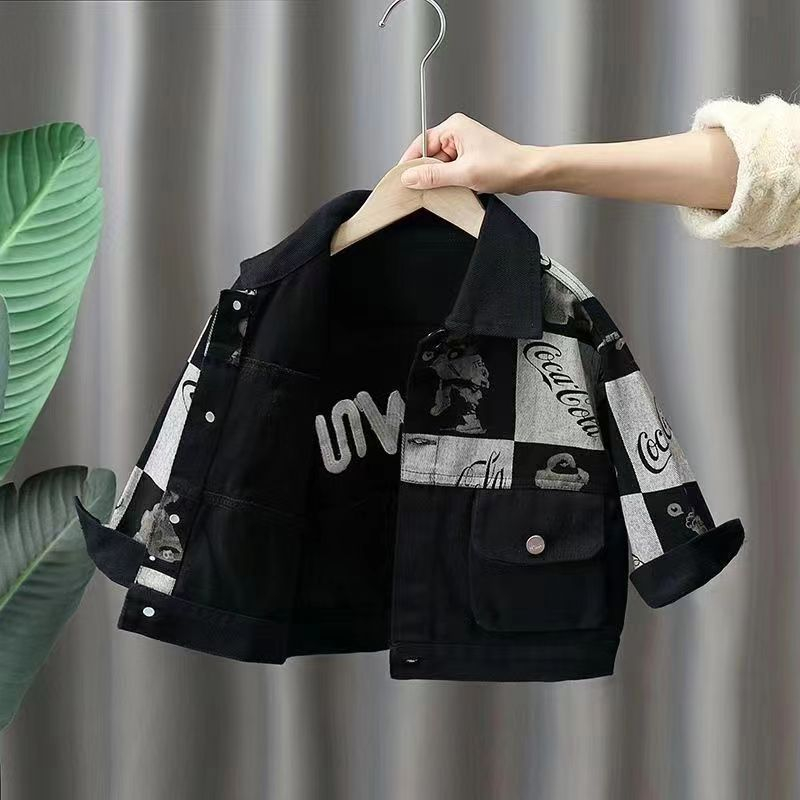 Áo Khoác denim Thiết Kế Mới Thời Trang Mùa Xuân Thu Dành Cho Bé Trai