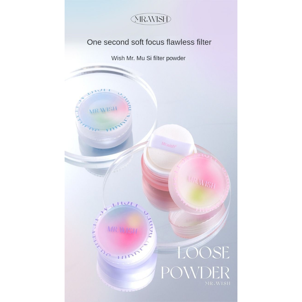 Ông  mr. Wish land Phấn Phủ Dạng Bột Ánh Ngọc Trai Lấp Lánh Lâu Trôi Kiểm Soát Dầu Không Thấm Nước